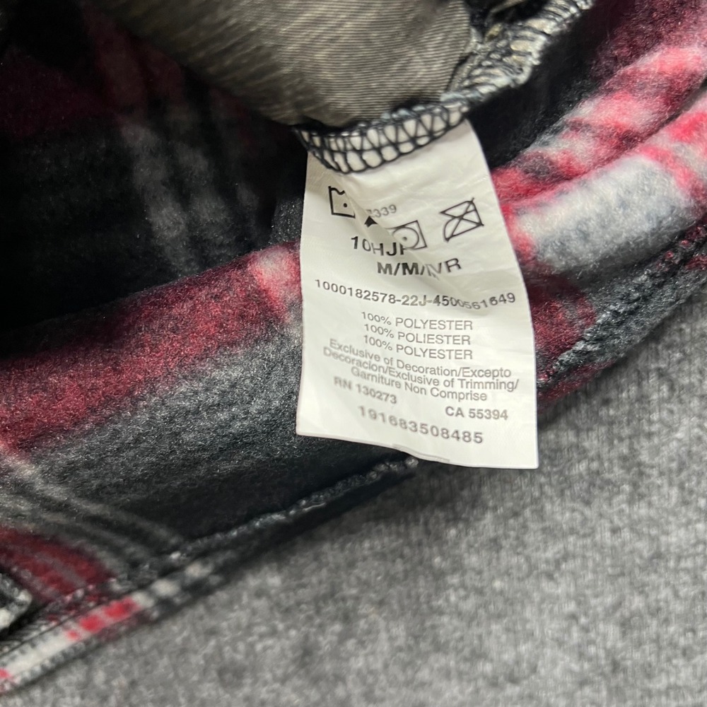 Wrangler Fleece Shirt Mens Medium Red Black Plaid Authentics Long Sleeve Button - Picture 8 of 16